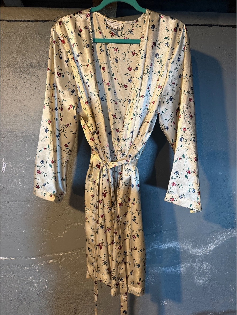 Floral Print Long Sleeve Robe with Tie Belt